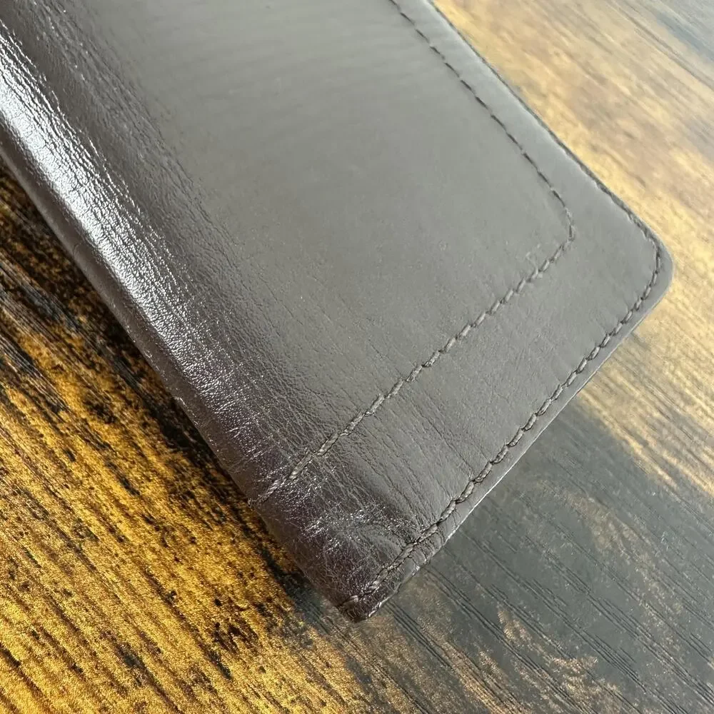 Louis Vuitton Wallet Mens One Size Brown Leather Slim Fold Card Holder France